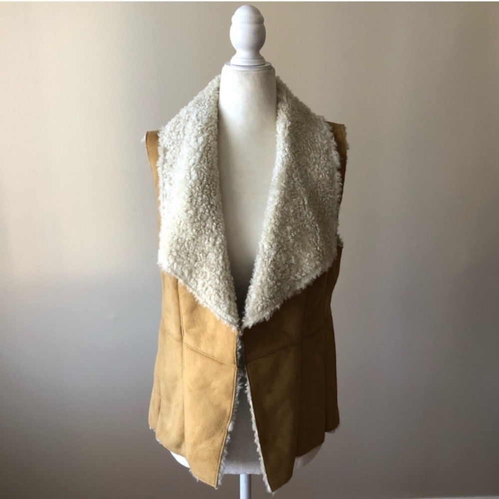 Talbots Faux Swade and Fur Vest
